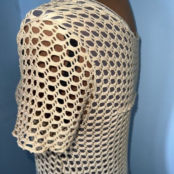 Pete Collection Crochet Short Sleeve Tie-dye Shark Bite Hi-lo Tunic Women’s XS - Picture 9 of 14